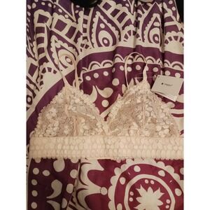NEW Teen Beige Floral‎ Lace Unlined Bralette, Size XL